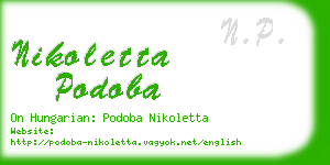 nikoletta podoba business card